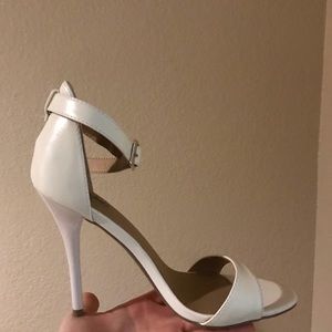 Loveliness White Ankle Strap Heels